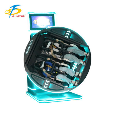 ৩৬০ ডিগ্রী ভিআর সিমুলেটর বৈদ্যুতিক ঘূর্ণন বিভিন্ন গেম আরামদায়ক আসন ভবিষ্যত নকশা দ্বৈত নিরাপত্তা হেডসেট নমনীয়